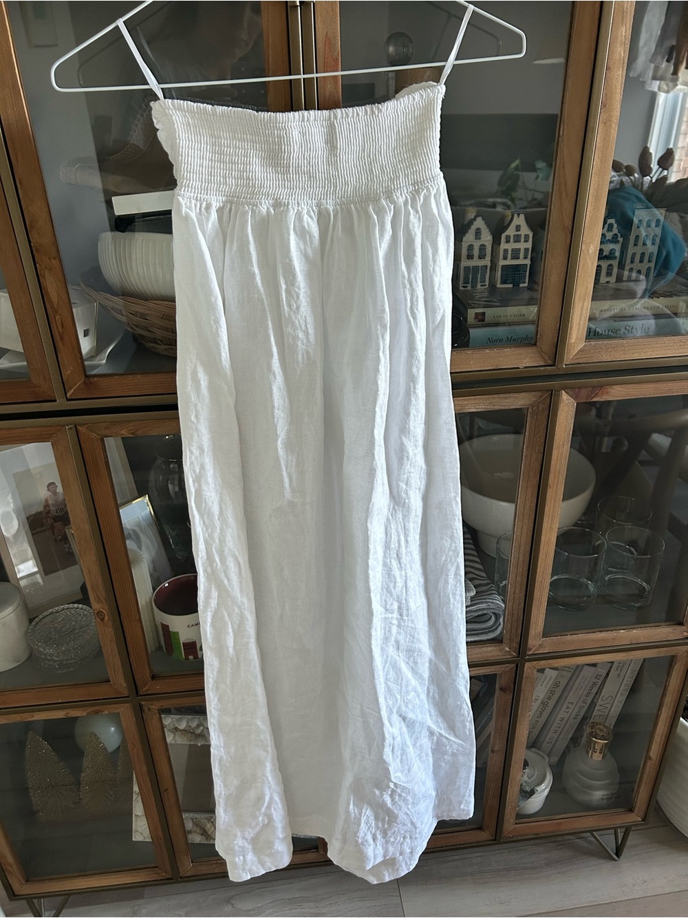 Aritzia Little Moon 100% Linen White Strapless Maxi Dress - Picture 10 of 15